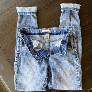 Girls high-rise acid wash jeans size: 12